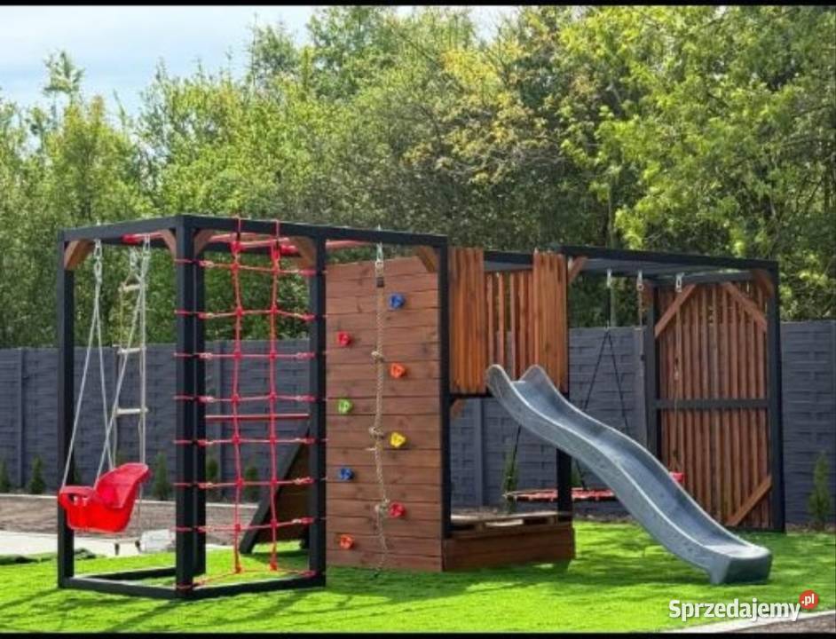 Plac zabaw małpi gaj ślizg huśtawki ścianka Bliżyn