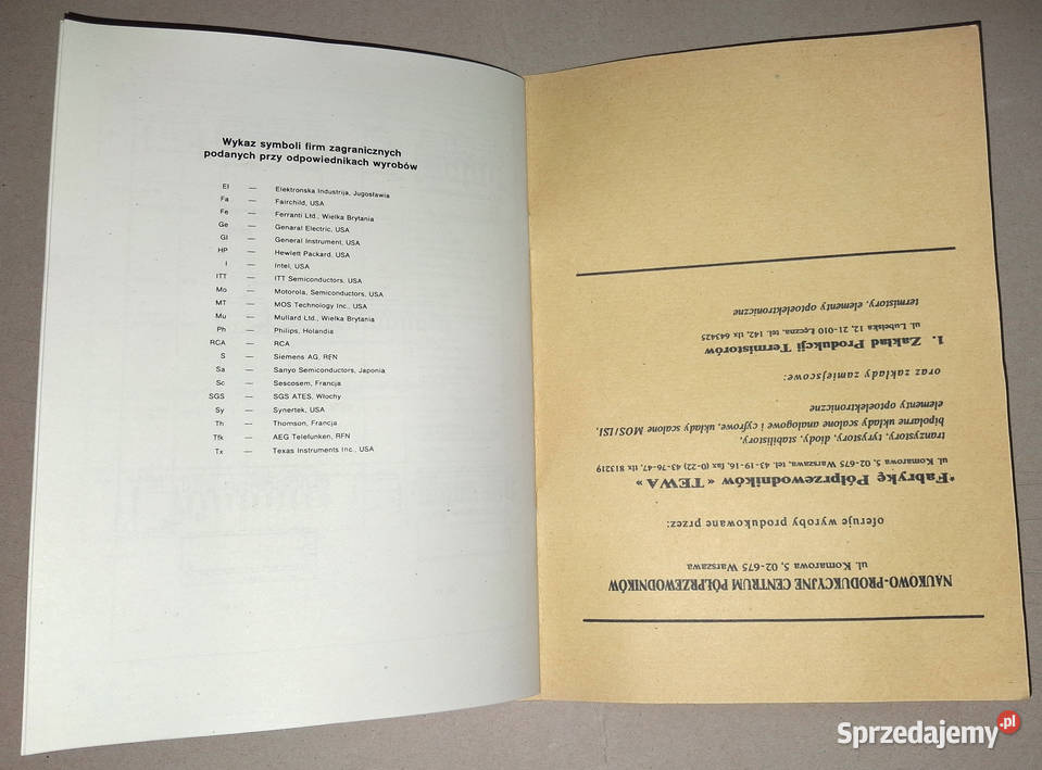 Katalog UNITRA CEMI UKŁAD SCALONY DIODA zachodniopomorskie