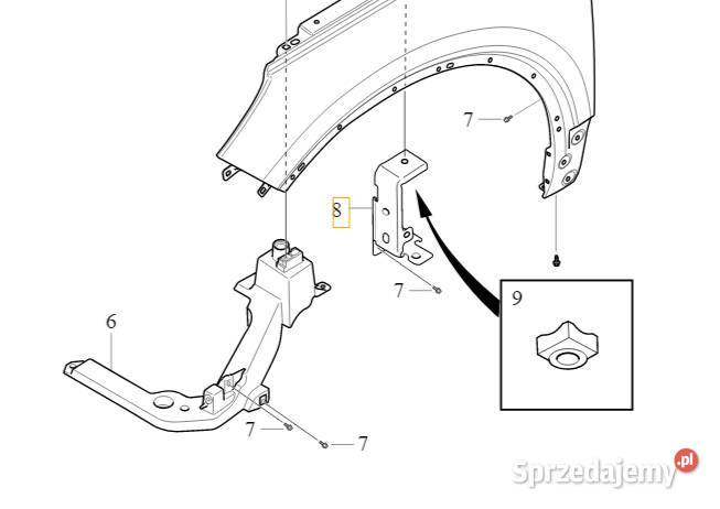 VOLVO XC40 wspornik uchwyt mocowanie prawy Bielany Wrocławskie