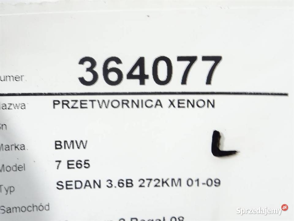 PRZETWORNICA XENON BMW E65 0109 MODUŁ ZASILAJĄCY podkarpackie
