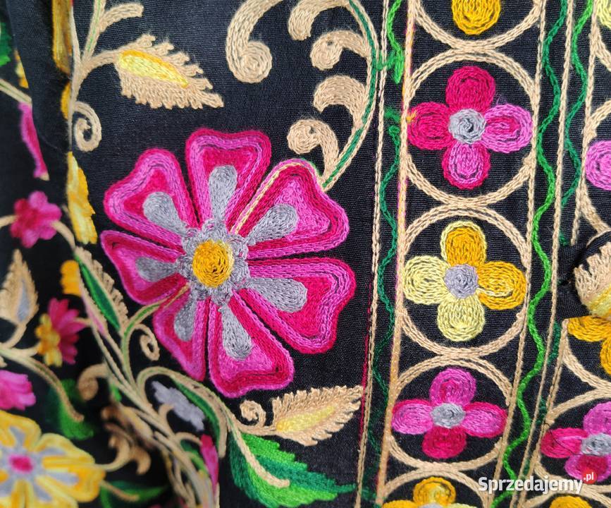 Orientalny płaszcz XXL 44 narzutka kimono czarny Szczecin sprzedam