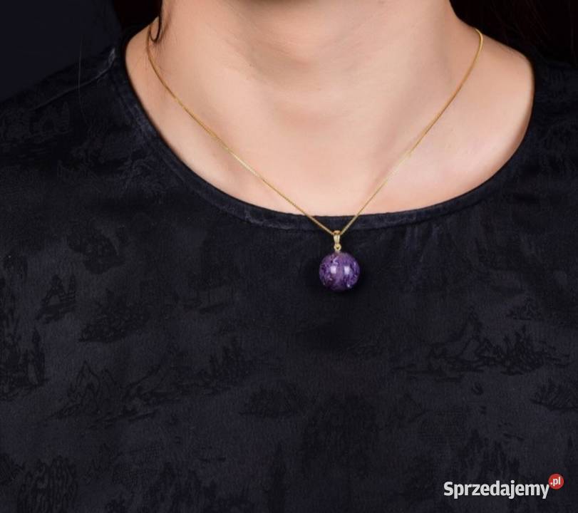 Naszyjnik z naturalnym czaroitem Tuchola sprzedam