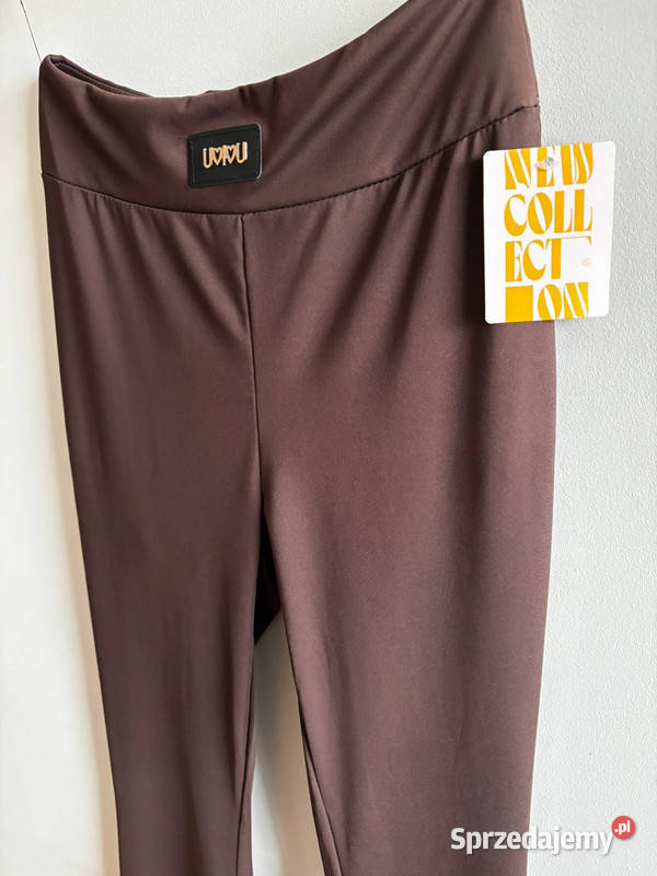Legginsy dzwony czekolada Made in Italy Bez wzoru Szczecin