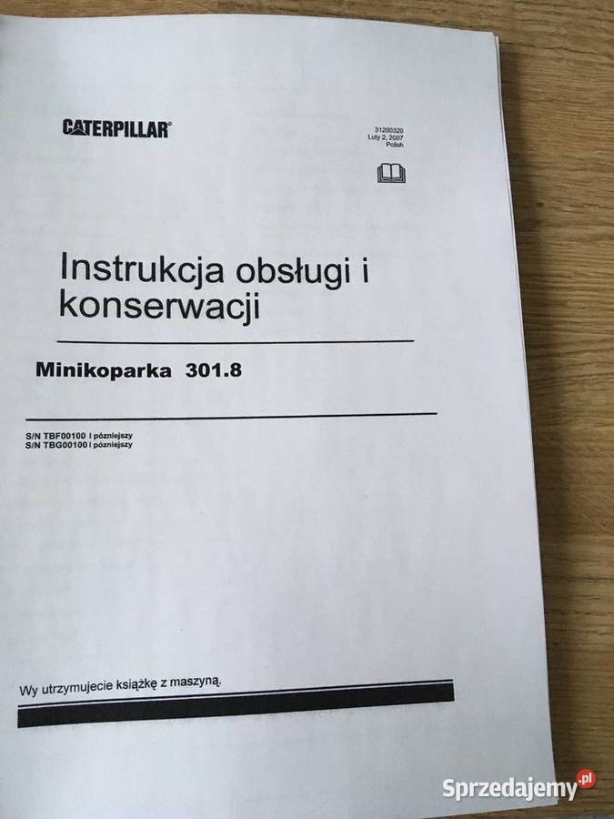 dtr instrukcja obsługi koparka caterpillar 3018 sprzedam