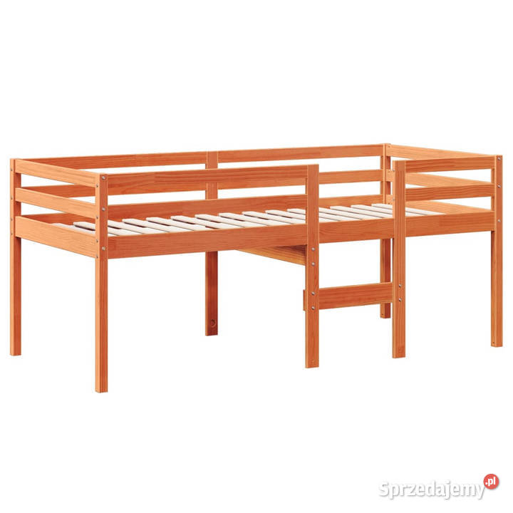 Wysokie łóżko z dachem woskowy brąz drewno 205cm sprzedam