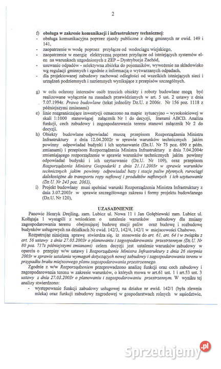 Działka DK10 WZ na budowę STACJI PALIW 150zł/m2 mazowieckie Chabowo-Świniary