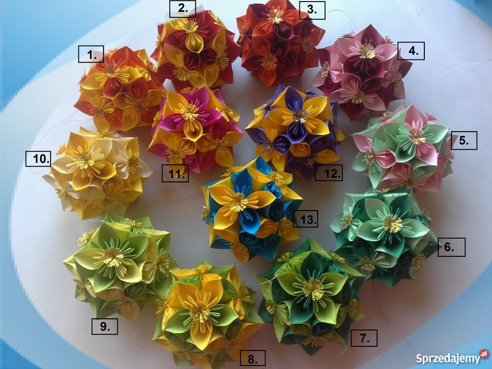 BOMBKI OZDOBY ŚWIĄTECZNE ORIGAMI KOMPLET 6 Brzozów