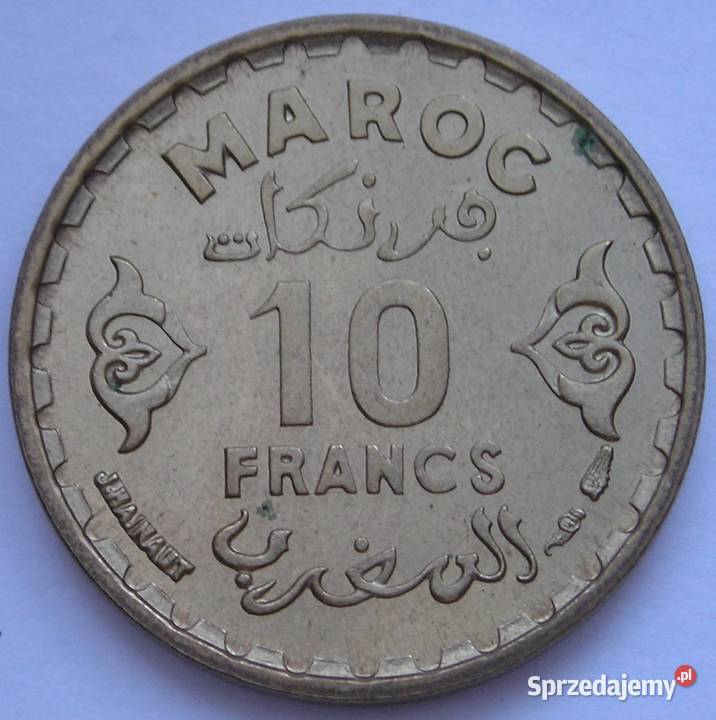MAROKO 10 FRANKÓW 1951 STAN MENNICZY Łódź