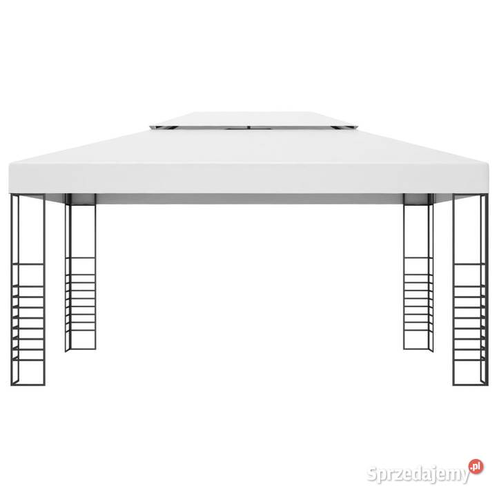Altana ze sznurem lampek LED 4x3x27 m biała
