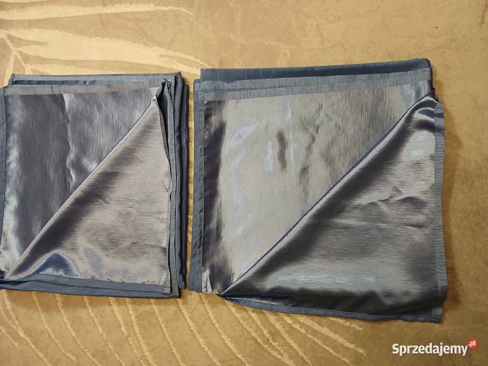 Zasłonki w kolorze musztardowym i błękitne z Warszawa