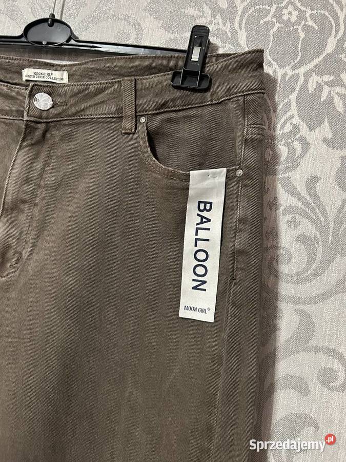 Brązowe dżinsy Balloon 4XL Moon Girl brązowy/beżowy Odzież damska mazowieckie Warszawa