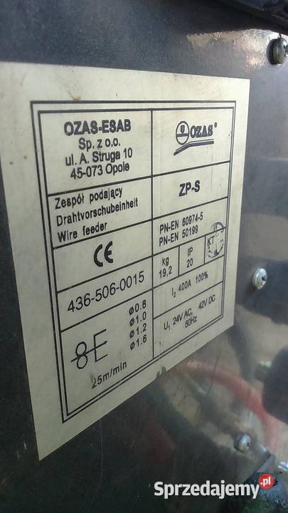 Spawarka ESAB OZAS Synermig 402 podajnik ZPS Szemud sprzedam