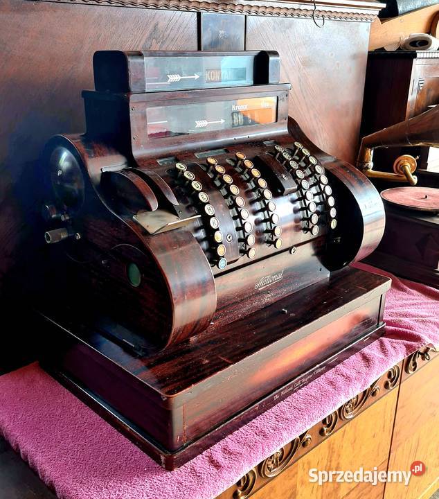 Stara zabytkowa kasa sklepowa NATIONAL Antyki Bydgoszcz
