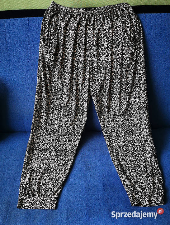 Leginsy damskie czarne z białym duży rozmiar Polkowice