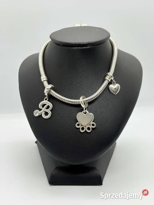 Srebrna Bransoletka z charmsami pr 925 1953g warmińsko-mazurskie Elbląg