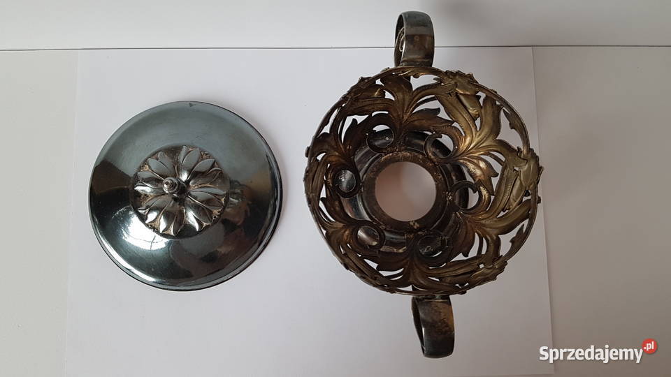 Platerowana cukiernica Tulipany ze szklanym śląskie Dąbrowa Górnicza