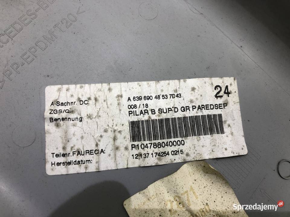 OSŁONA SŁUPKA PRAWA MERCEDES W639 VITO osobowe