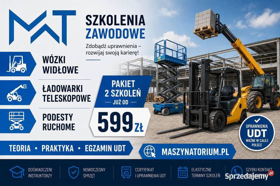 Kurs Szkolenie Operstor Wózki widłowe Ładowarki teleskopowe Podesty ruchome
