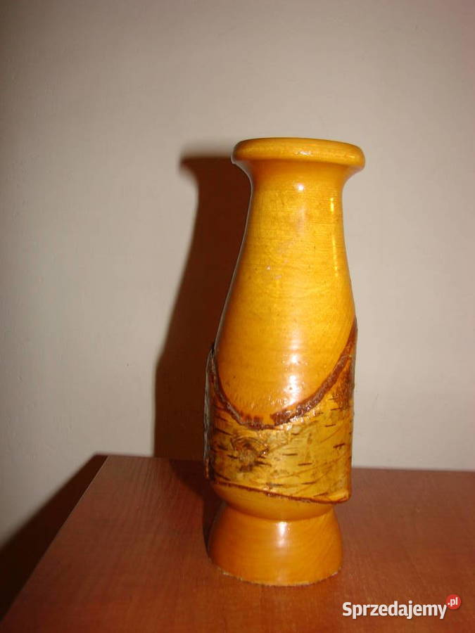 drewniany brzozowy wazon Pruszcz Gdański