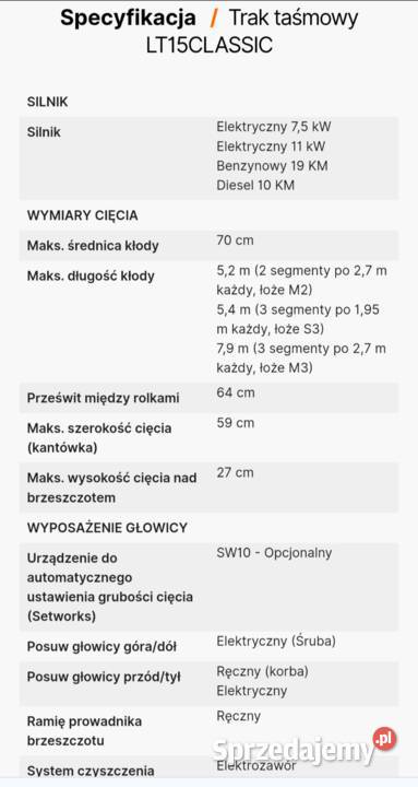 TRAK Maszyna do cięcia i obróbki drewna Sieraków