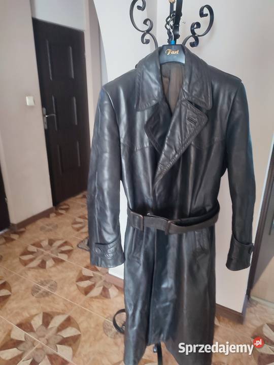 Niemiecki skórzany płaszcz oficerski z czasów ll podkarpackie Dulcza Wielka sprzedam