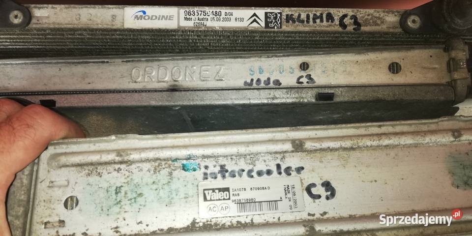 chłodnice x3obudowawentylator hdi Citroen C3 Ogrzewanie, wentylacja i klimatyzacja łódzkie Piotrków Trybunalski