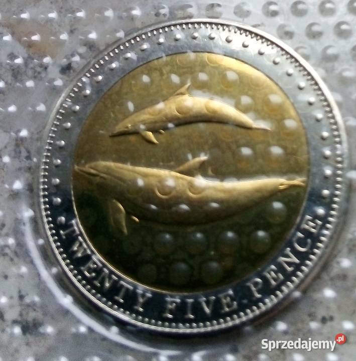 TRISTAN DA CUNHA 25 PENCE 2008 r DWA WIELORYBY mazowieckie Legionowo