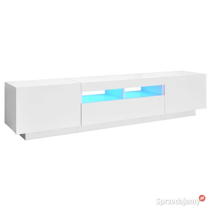 Szafka TV z oświetleniem LED biała 180x35x40 RTV Warszawa