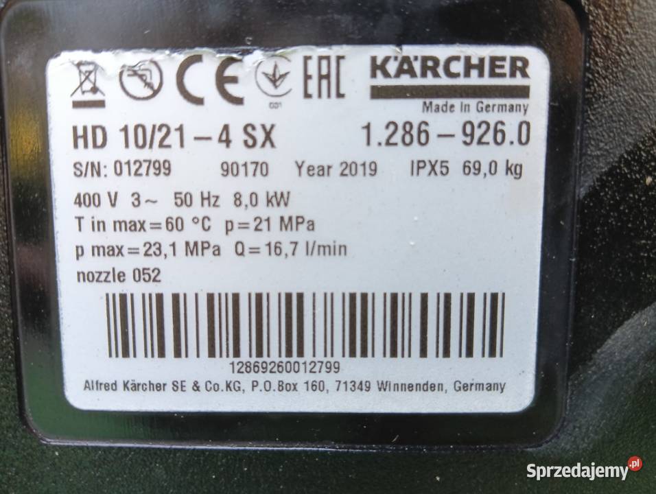 Myjka Karcher HD 10214SX 2019 Gwarancją Wysyłka Radom sprzedam