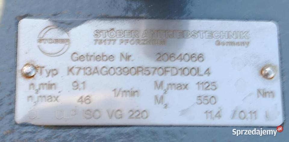 Motoreduktor kątowy 3kw z regulacją 9146obr z Pozostałe Kargowa