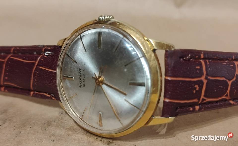 Zegarek Męski Raketa 16 JEWELS pozłacana AU20 Opole sprzedam