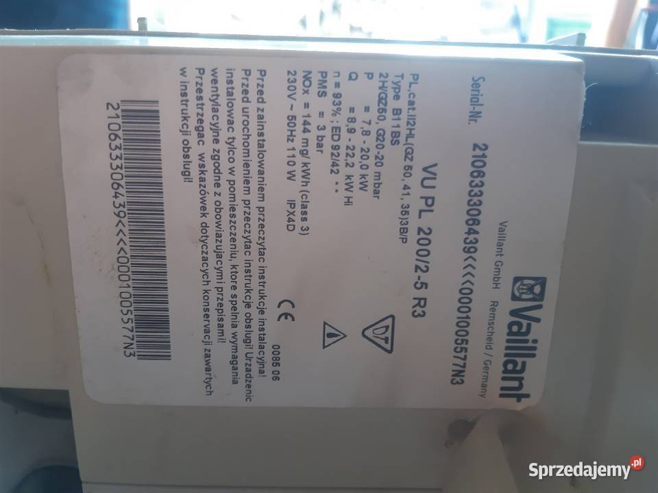 Piec gazowy Vaillant VUW 20025 R3 otw kom spal stal mazowieckie Piaseczno
