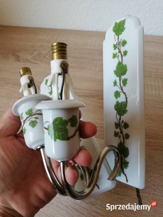 Porcelanowe kinkiety liście winogron małopolskie Gorlice sprzedam