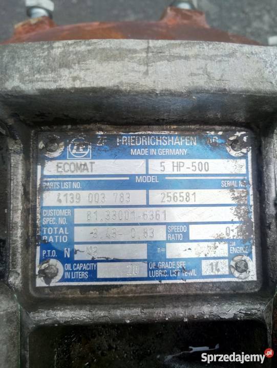 SKRZYNIA BIEGÓW ZF 5HP500 MAN STAN BD