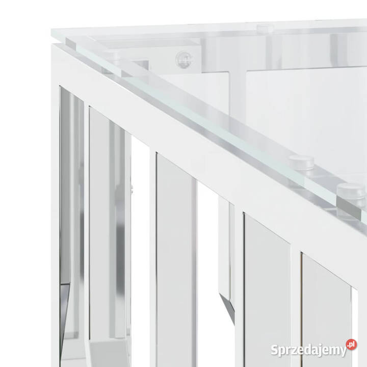 Stolik kawowy 80x80x40 stal nierdzewna i szkło Warszawa