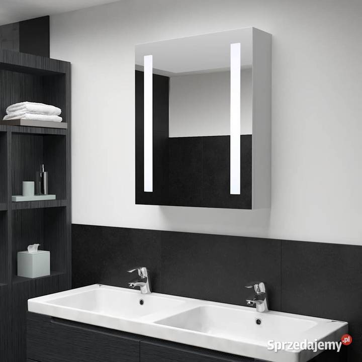 vidaXL Szafka łazienkowa z lustrem i LED 50 x 13 Łazienkowe Warszawa