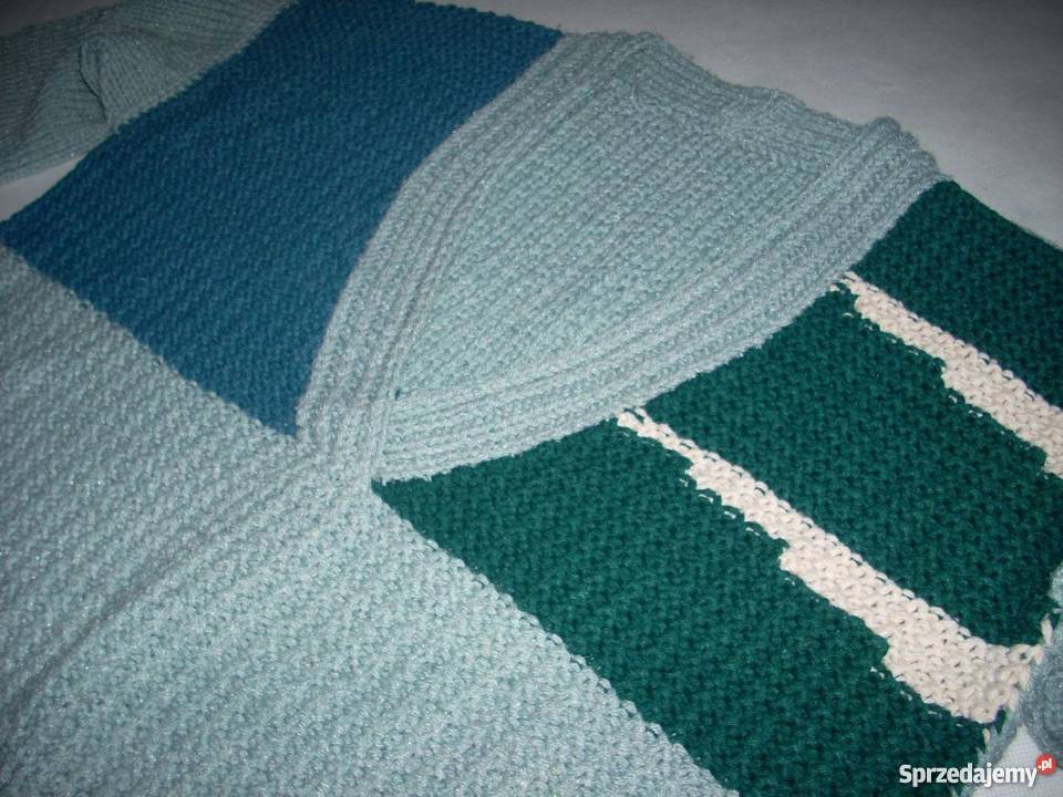Gruby sweter oversize robiony na drutach 40 42