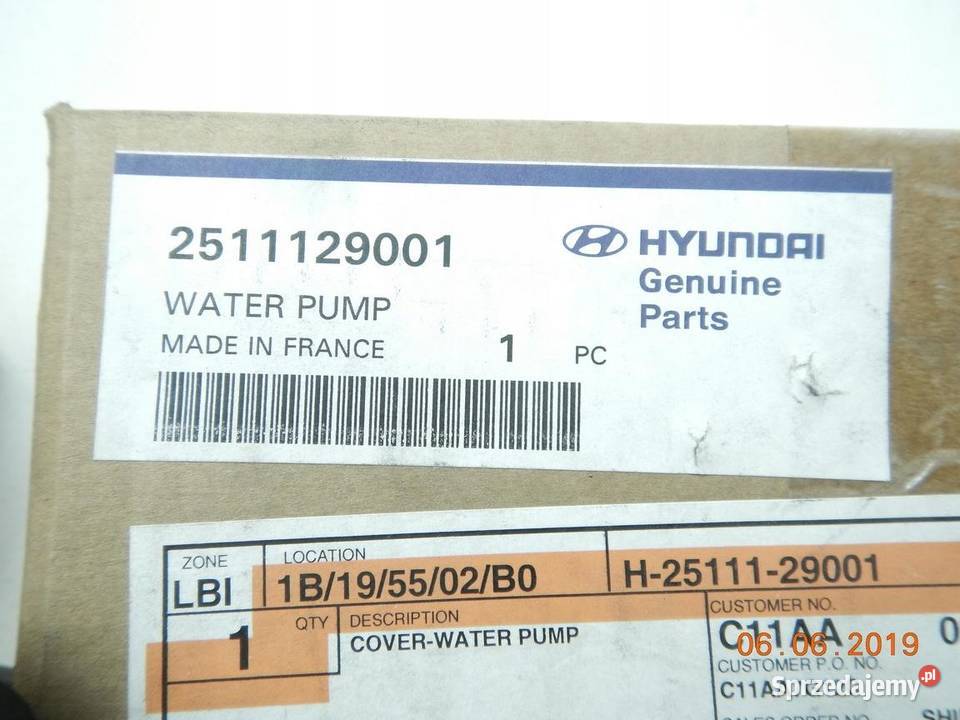 POMPA WODY HYUNDAI LANTRA II 2511129001 osobowe lubelskie sprzedam