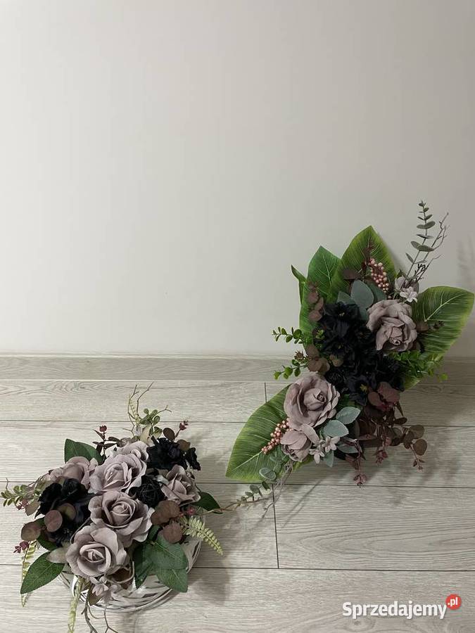 Stroiki na cmentarz komplet kwiaty sztuczne Nowy Tomyśl
