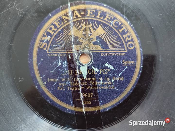 Płyty szelakowe Syrena Electro Tadeusz mazowieckie Warszawa