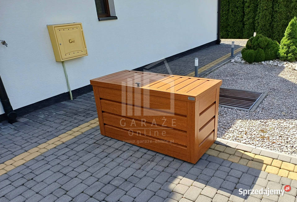 Skrzynia ogrodowa metalowa kufer 150x60x70 złoty warmińsko-mazurskie Dobre Miasto