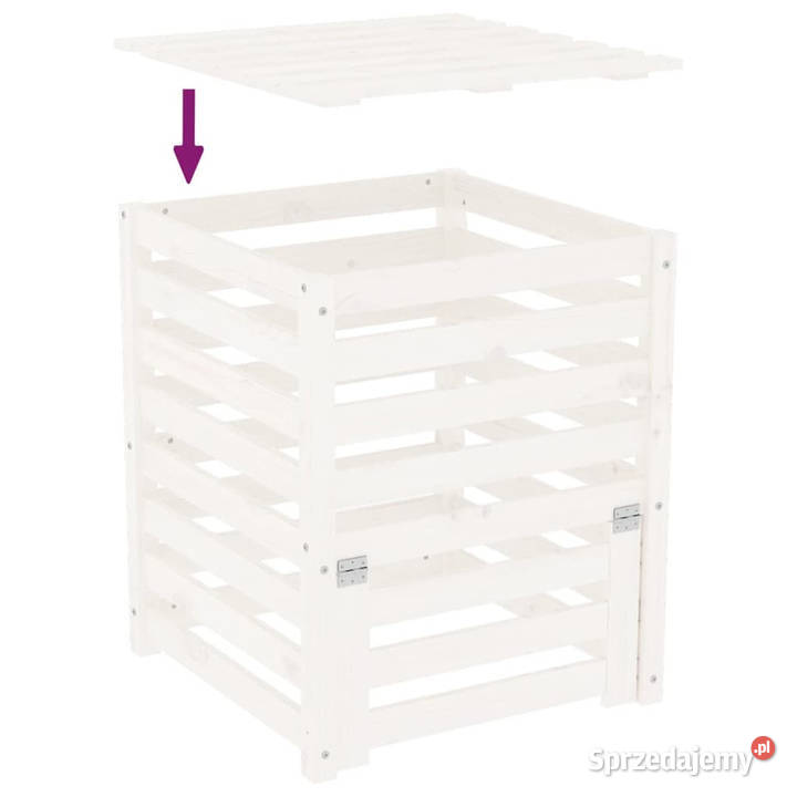 Kompostownik biały 635x635x775 lite drewno Pozostałe mazowieckie sprzedam