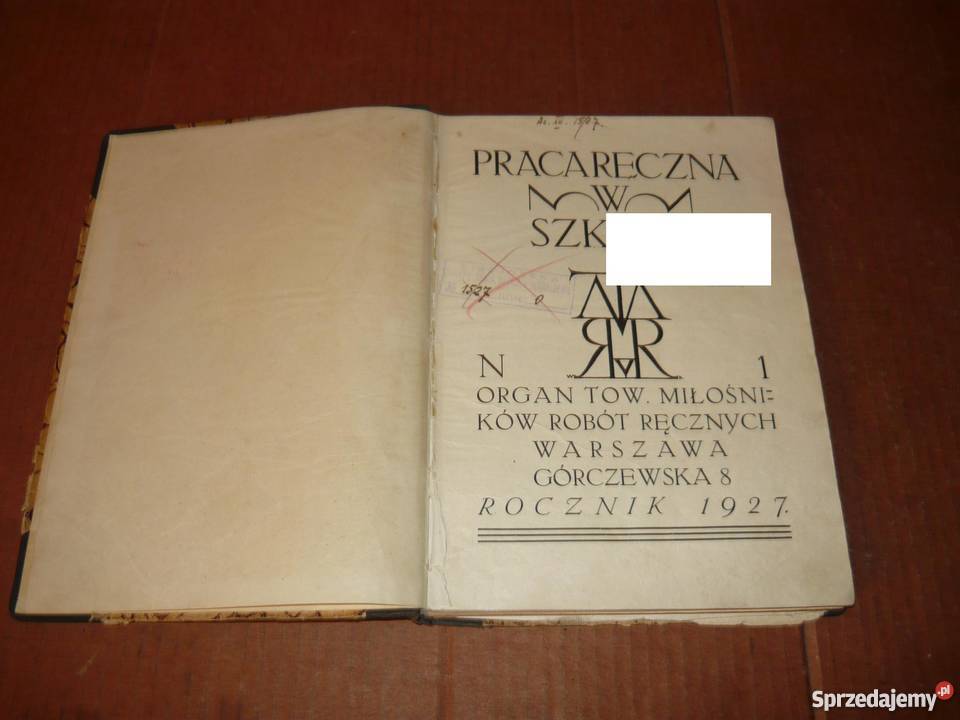 Praca Ręczna W Szkole 1927 rocznik Antykwariat Nowy Sącz