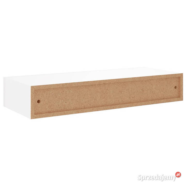 Półka ścienna z szufladą biała 60 x 235 x 10 MDF Warszawa sprzedam