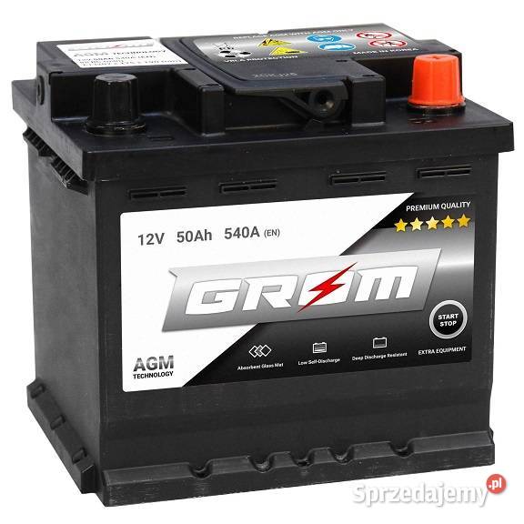 Akumulator GROM AGM STARTSTOP 50Ah 540A Darmowa osobowe małopolskie Tarnów