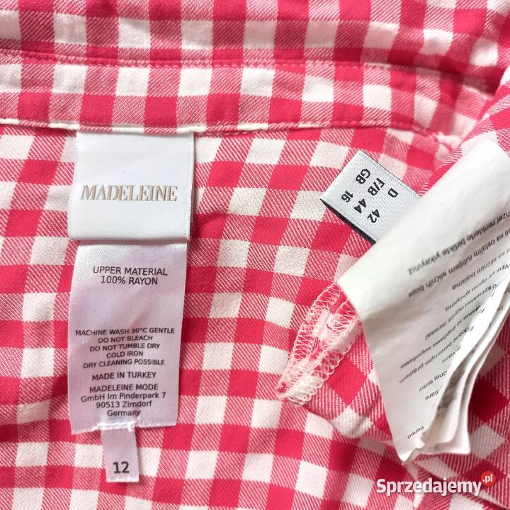 Sukienka czerwona Kratka biała r 4042 sztuczny Białystok
