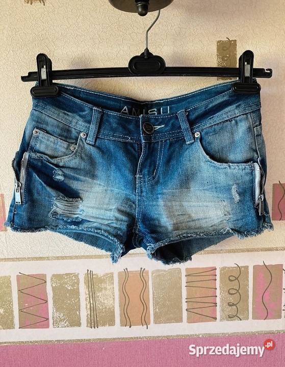 NOWE dżinsowe spodenki Szorty jeans Z ZAMKAMI Krótkie