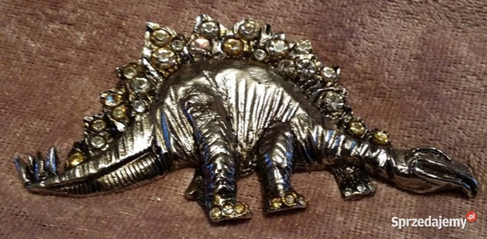 Stara angielska broszka dinozaur Ochojno