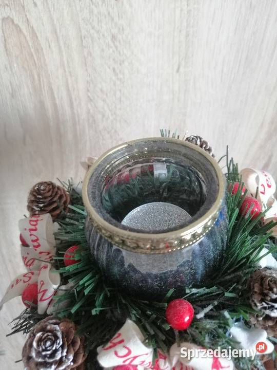 Stroik świąteczny na plastrze drzewa Dekoracje Katowice