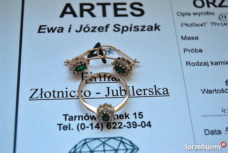 OKAZJA Sprzedam złoty komplet próby 583 złote Pierścionki Tarnów sprzedam